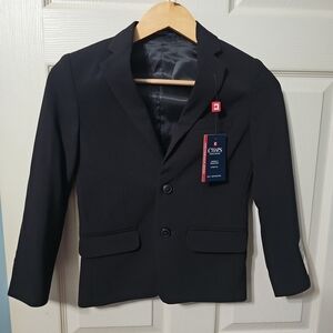 Chaps Black Formal 2-Button Blazer Boys Size 8 Stretch Wrinkle Resistant NWT $70